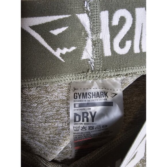 Gymshark Flex Mid Rise Waist Spellout Leggings Green Size Medium - Picture 2 of 7